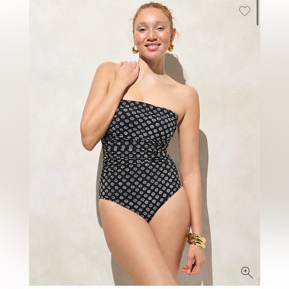J.Crew Gemma Ruched Bandeau One-Piece Swimsuit